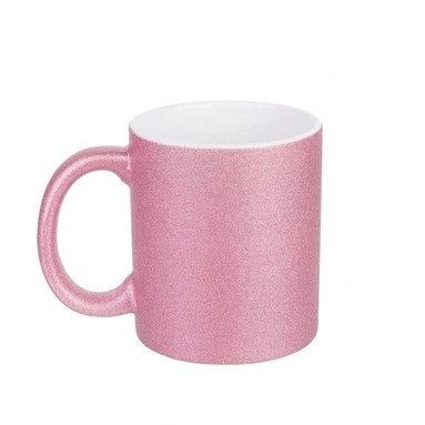 10oz Pink Frosted Ceramic Coffee Mug (No Label or UPC) C/P 36