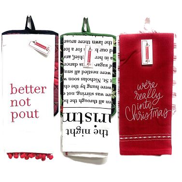 CHRISTMAS DISH TOWEL & POT HOLDER SET C/P 16