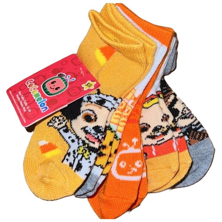 5pk 12-24m COCOMELON TRICK OR TREAT QTR SOCKS C/P 60