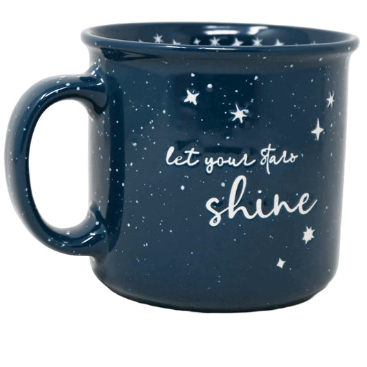 Navy Speckled "Let Your Stars Shine" Camper Mug C/P 36