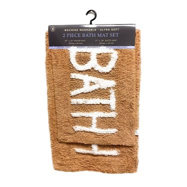 2pc BATH TAUPE BATH MAT C/P 12
