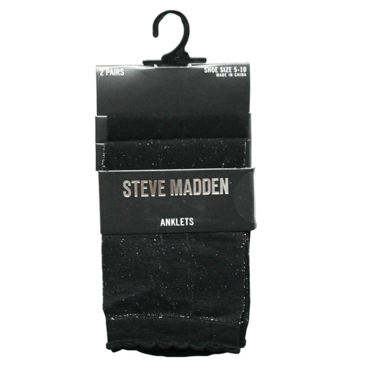 2pk LADIES LUREX ANKLE SOCKS STEVE MADDEN C/P 48