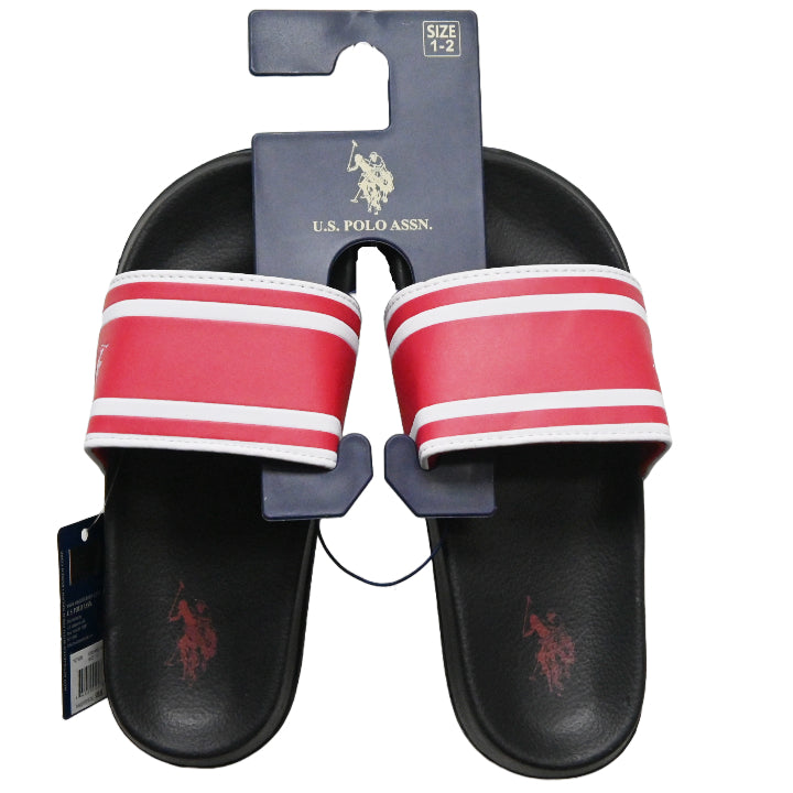 U.S. POLO ASSN. BOYS BLK/RED SANDALS C/P 24