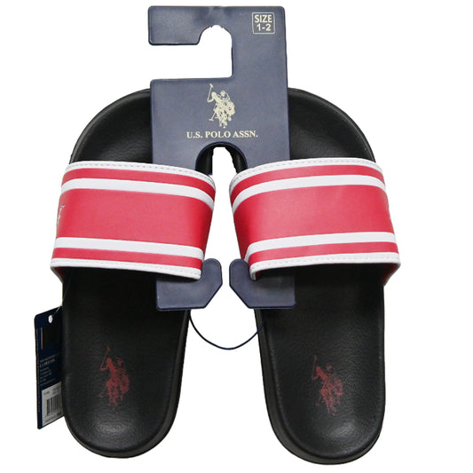 U.S. POLO ASSN. BOYS BLK/RED SANDALS C/P 24