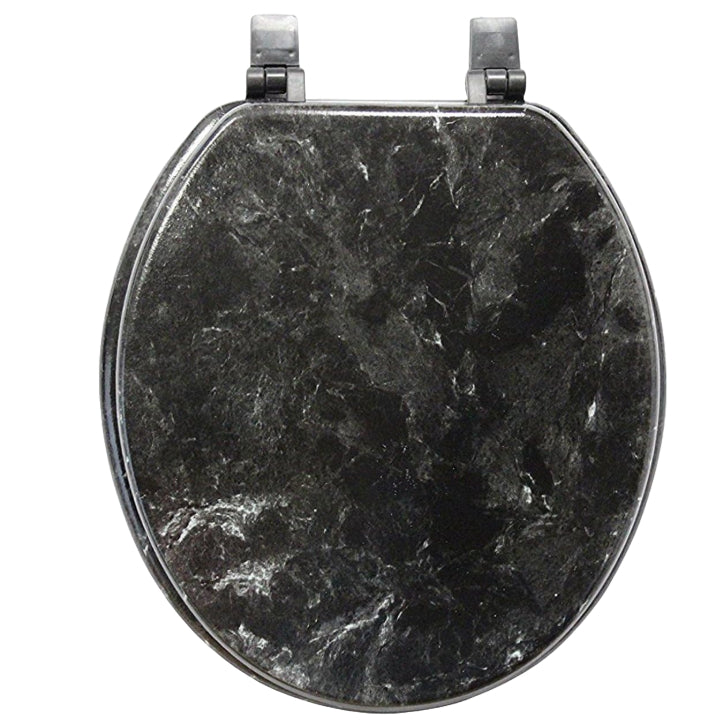*OUTSIDE OF CA*Toilet Seat Marble Painting Black Marble C/P 6