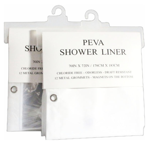 70" X 72" PEVA Solid Shower Curtain with grommets & magnets C/P 24