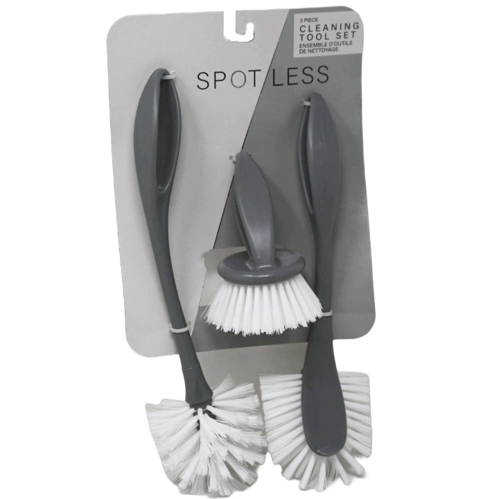 3pc D.GREY CLEANING BRUSH SET C/P 24