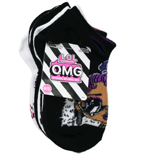 6pk GIRLS LOL OMG BE BOLD NS SOCKS SIZE 4-6 C/P 30
