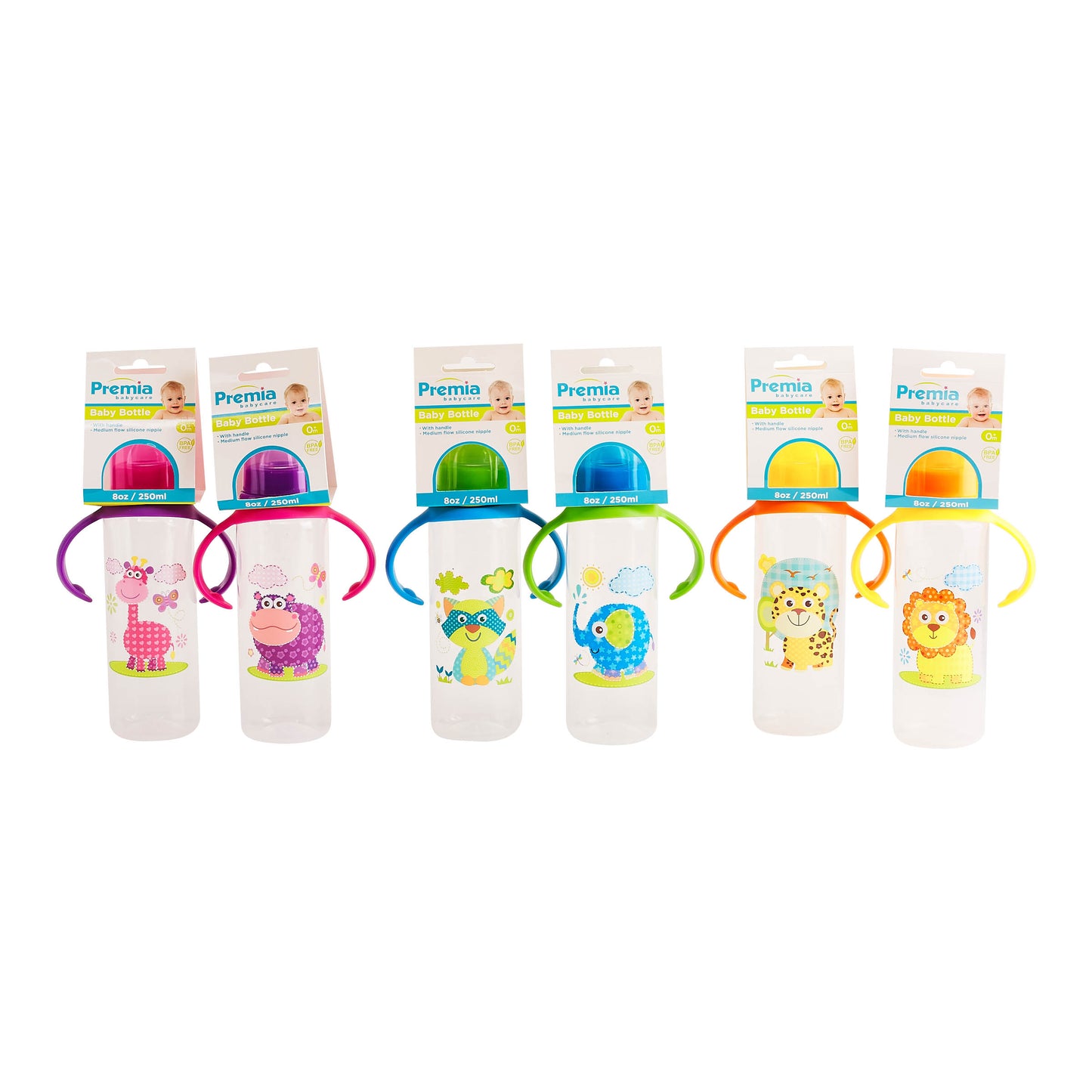 Premia 8oz Baby Bottle with Handles C/P 36