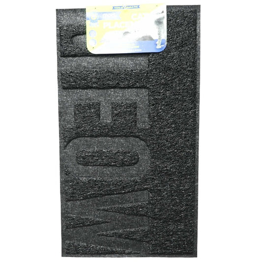 DOG FEEDING MAT 24X16" MEOW BLACK C/P 48
