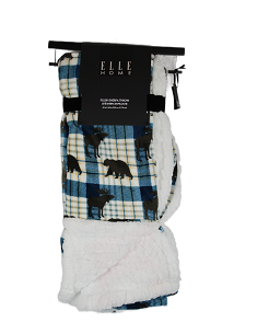 50"x60" PRINTED PLUSH SHERPA THROW C/P 6