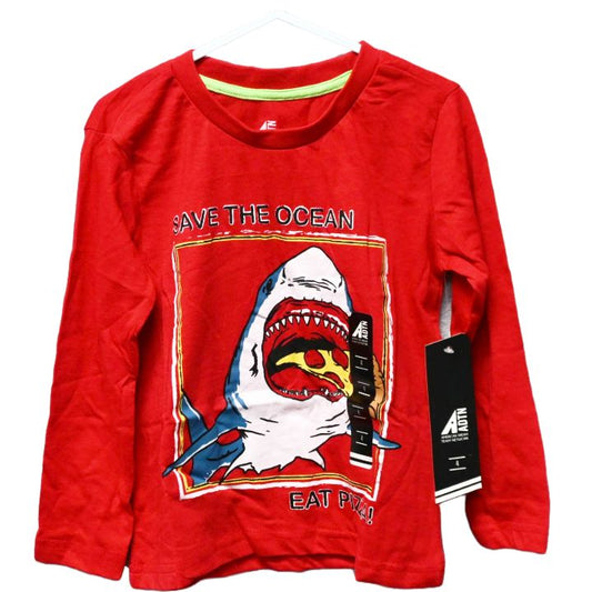 BOYS SIZE 4-7 SAVE THE OCEAN L/S SCREEN T-SHIRT C/P 24