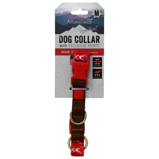 DOG COLLAR PRINT BUCK RED C/P 72