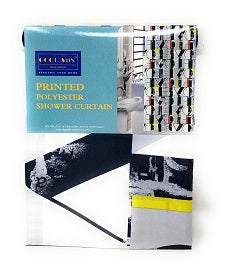 72" POLYESTER WATERPROOF PRINTED SHOWER CURTAIN WITH BUTTON HOLE C/P 12