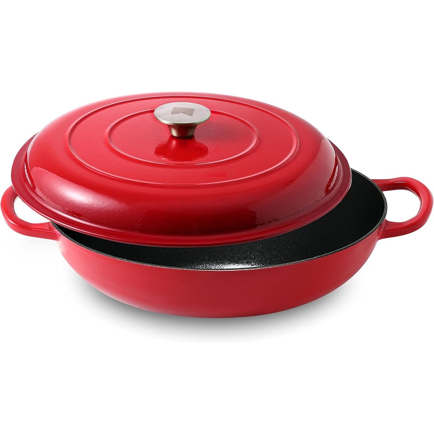 3.8qt KLEE RED CASSEROLE DISH W/LID C/P 2