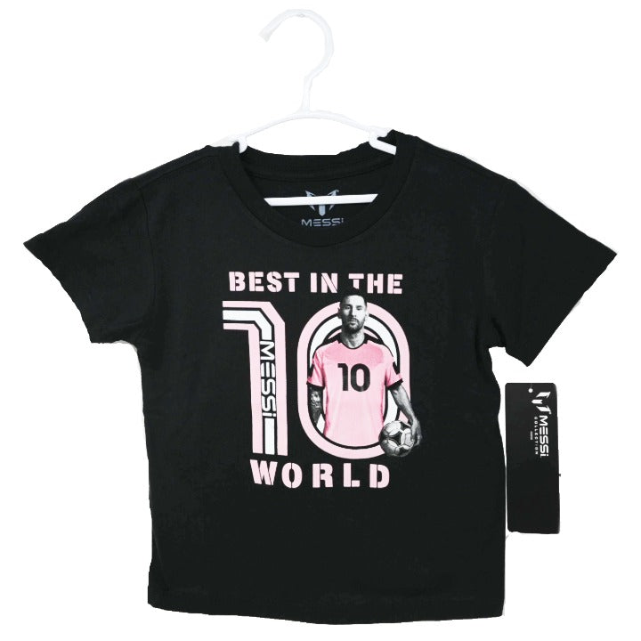 MESSI BLK BEST IN THE WORLD T-SHIRT 3-ASST SIZE 2T,3T,4T C/P 24