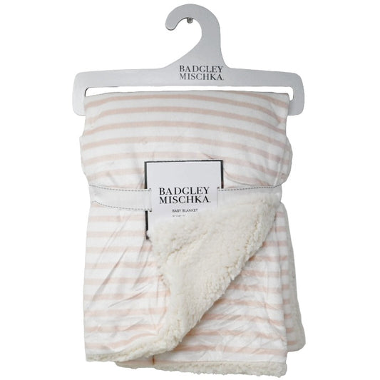 Pnk Whte Stripe Throw C/P 48 Badgley Mischka