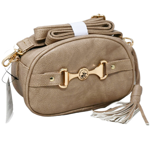 BHPC TAUPE FASHION HANDBAG W/DBL TOP ZIPPER C/P 24