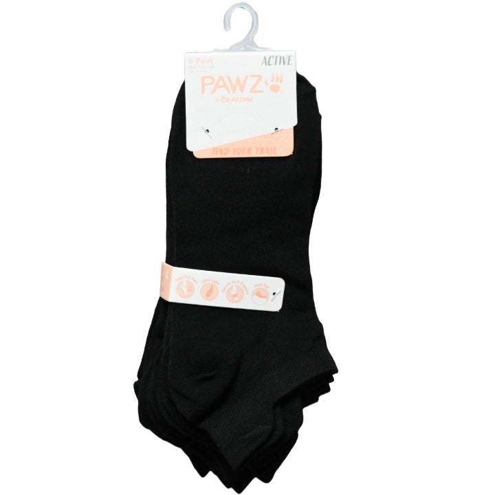 6pk LADIES BLK LOW CUT SOCKS SIZE 9-11 C/P 60