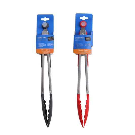 Baker's Secret 12 inch Stainless Steel Nylon Food Tong, Ast C/P 48