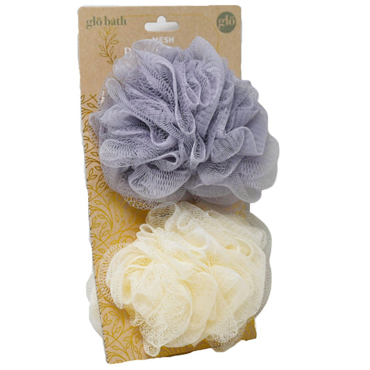 2pk PURPLE/CREAM JMB MESH SPONGE DUAL TEXTURE W/ELASTIC C/P 18