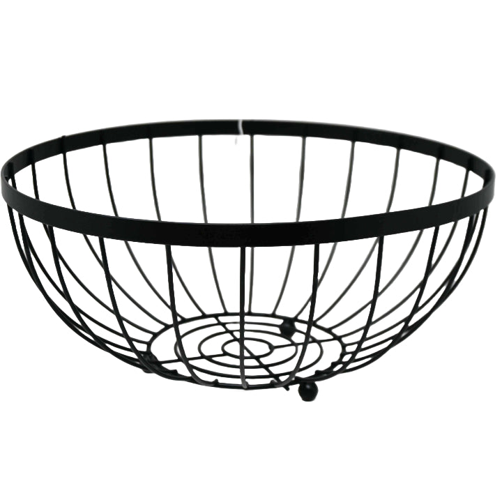 Matte Black Vertical Lined Fruit Bowl C/P 24