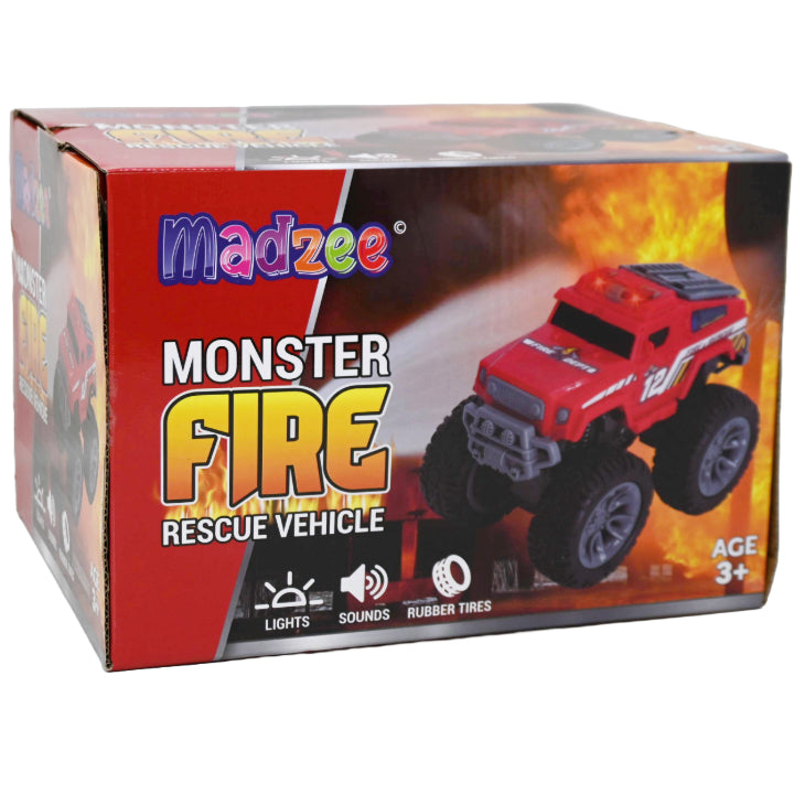 MONSTER FIRE RESCUE VEHICLE W/LIGHTS & SOUNDS C/P 8