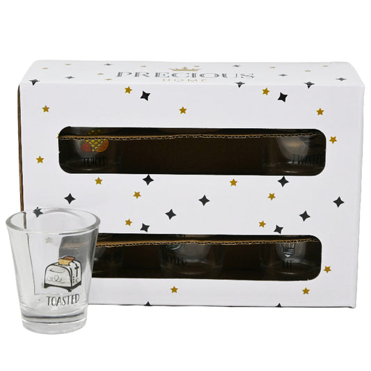 6pc 1.7oz BUZZED SHOT GLASS SET C/P 12