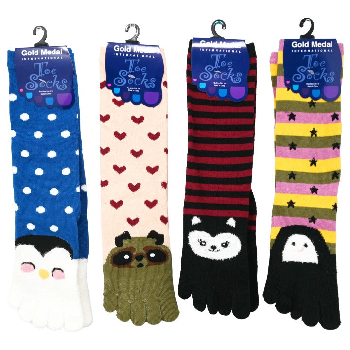 Ladies 9-11 1 pair Jacquard Novelty Toe Socks C/P 120