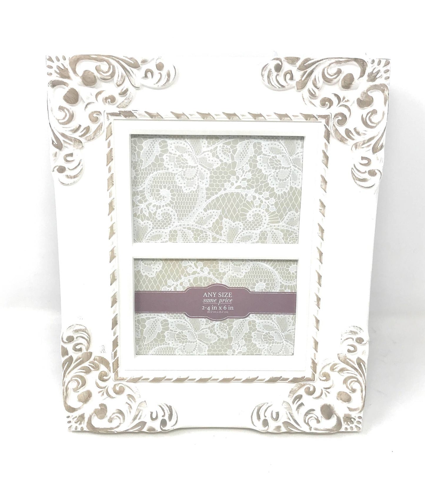 4"X6" Distressed Whited Frame C/P 4