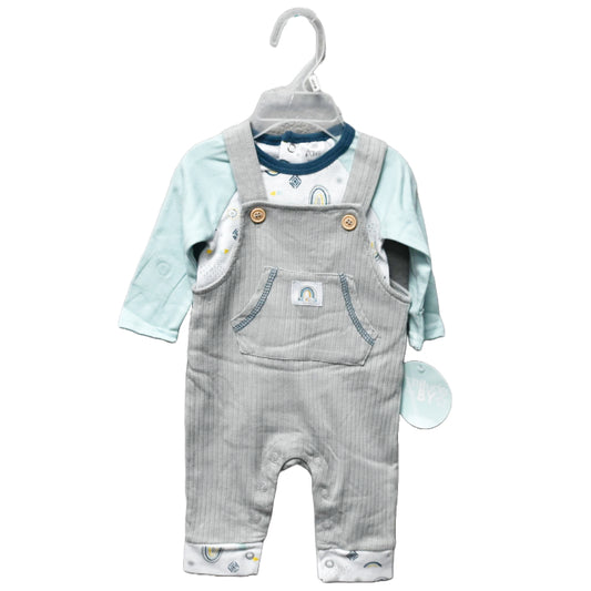 2pc BOYS GREY TOP/OVERALL SET C/P 48