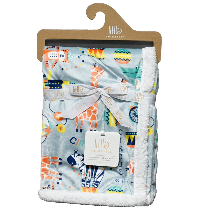 30"x40" GREY PRINTED MINK TO SHERPA BLANKET C/P 36