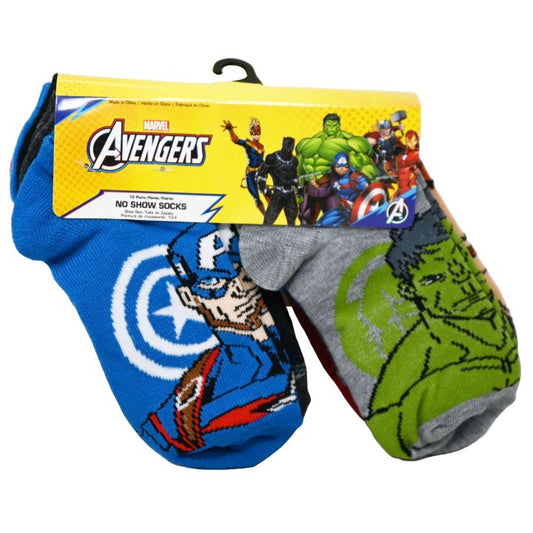10pk BOYS AVENGERS ROLL CALL NS SOCKS SIZE 6-8 C/P 60