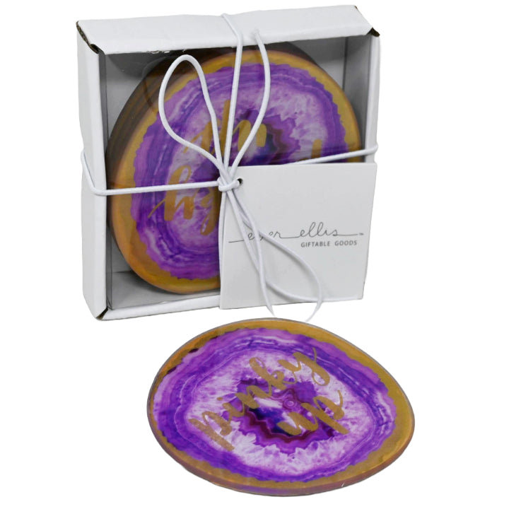 4pc Pinky Up Glass Coasters Set C/P 24