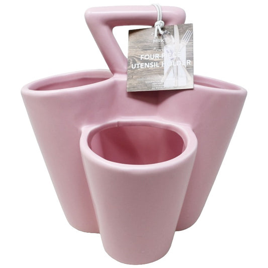 Pink 4op Utensil Holder C/P 12 MRKT FINDS