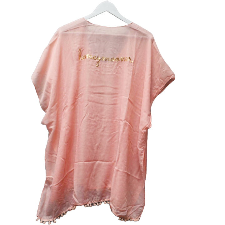 Pink Pom Pom Cover Up- Honeymooner One Size C/P 24