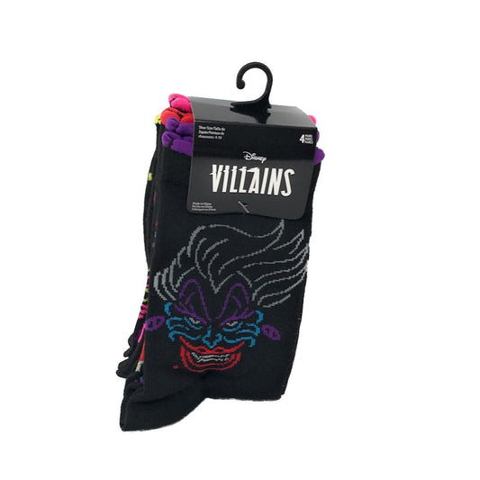 4pk Villains Neon Nights Crew Socks, size 9-11 C/P 30