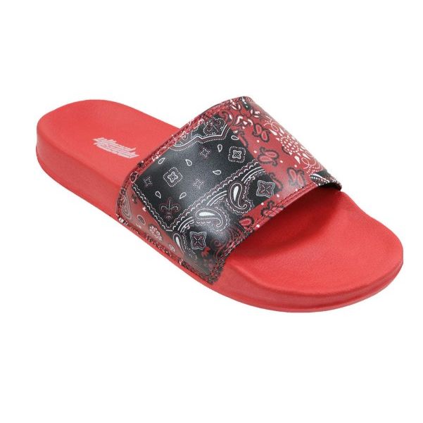 *OUTSIDE OF CA* RED MEN RED BANDANA SLIDE SANDAL 6-ASST SIZE C/P 12