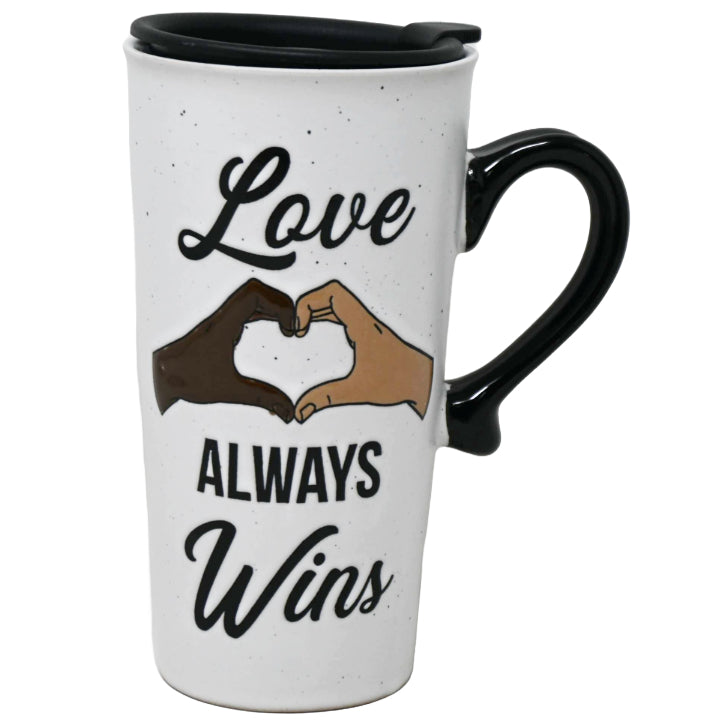 18oz LOVE ALWAYS WINS TRAVEL MUG C/P 16