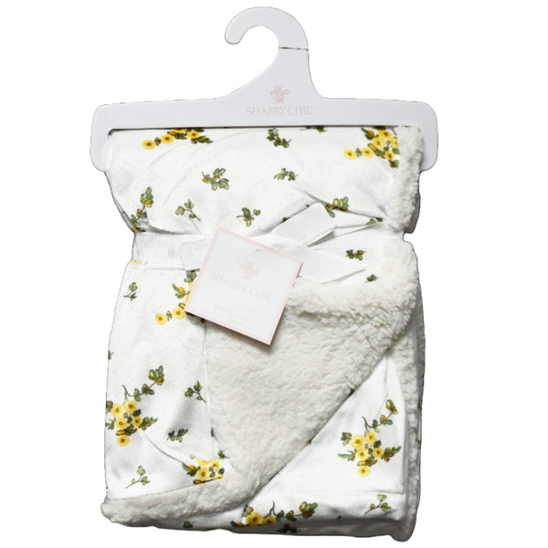 1pc Mink & Sherpa Blanket - Mustard Ditsy Floral C/P 48