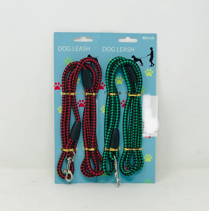 DOG LEASH  NYLON BLACK W 2 ASST C/P 36
