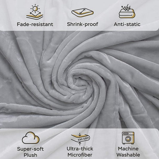 90"X90" SUNSHINE GREY QUEEN SIZE THROW BLANKET C/P 6