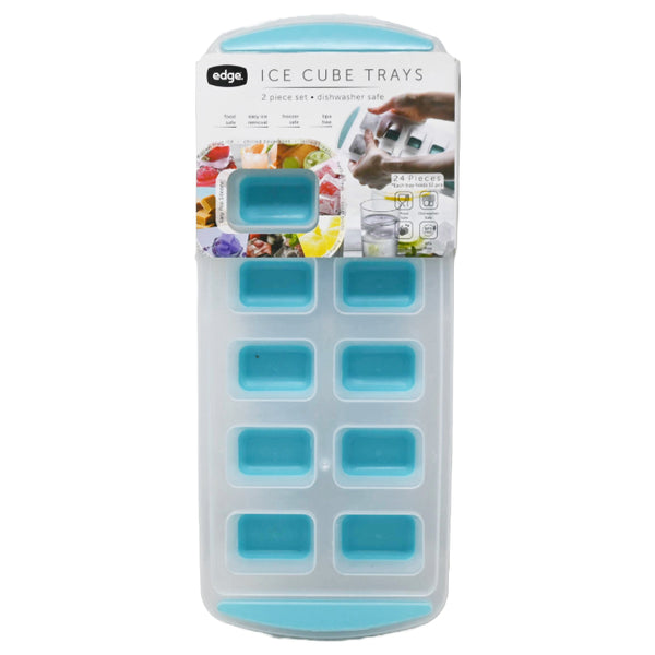 Edge 2pk Silicone Ice Cube Tray Jumbo Square Teal C/P 12