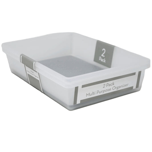 2 pk Drawer Organizer with Grey TPR 9.76x6.77x2.36" C/P 12