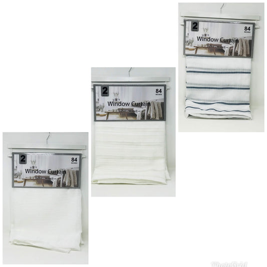 2PK STOCK JACQUARD SHEER PANEL PAIR CURTAIN C/P 12