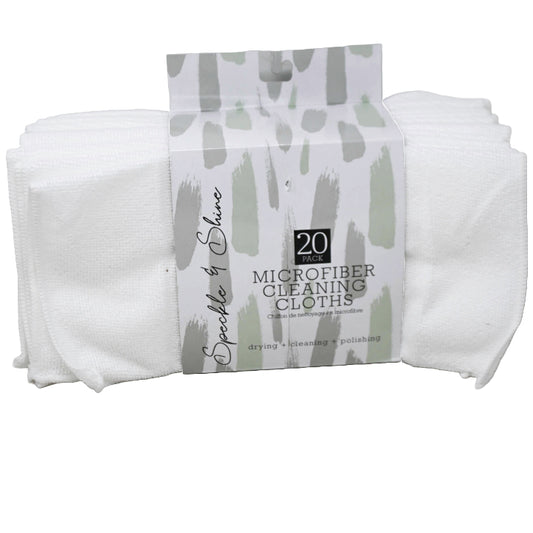 20pk SOLID WHITE MICROFIBER CLOTH C/P 24
