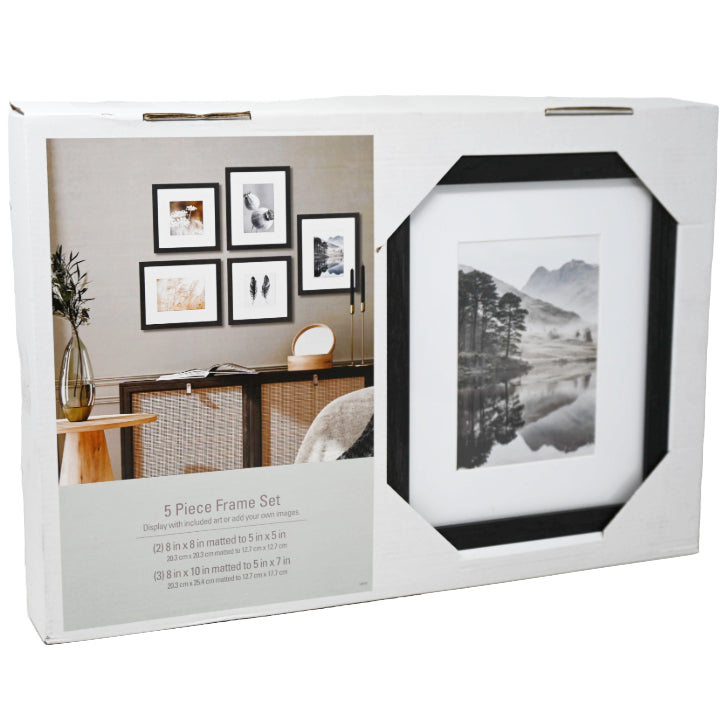 5pc BLACK GALLERY FRAME SET C/P 4