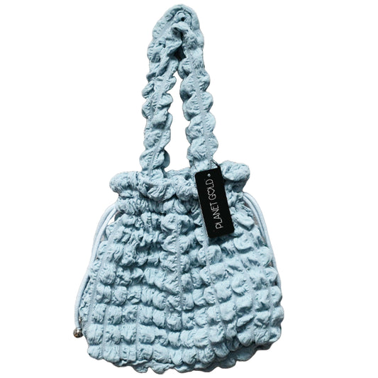 BLUE QUILTED DRAWSTING HANDBAG C/P 12