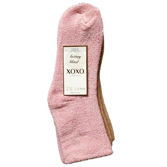 2pk LADIES XOXO CUSHION QTR SUPER SOFT SOCKS SIZE 4-10 C/P 48