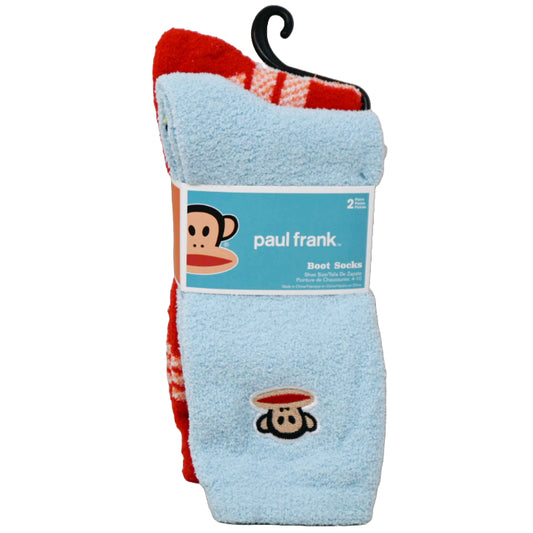 2pk WOMEN PAUL FRANK BLUE CLASSIC BOOT SOCKS SIZE 9-11 C/P 60